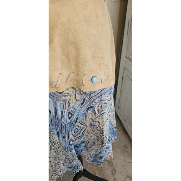 Vintage ABSOLU PARIS Suede/western Style Knee Length Skirt  Size 40 US 8 - Picture 3 of 6